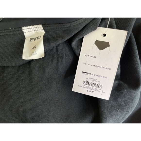 EVRI Swim Bottoms Women Plus Size 4X Black High Waist Bikini Ruched Sides NWT - Picture 9 of 9